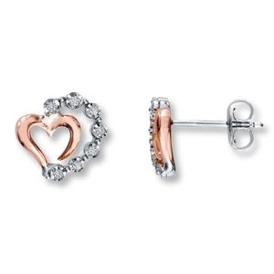 Real Diamond Rose Gold Earrings